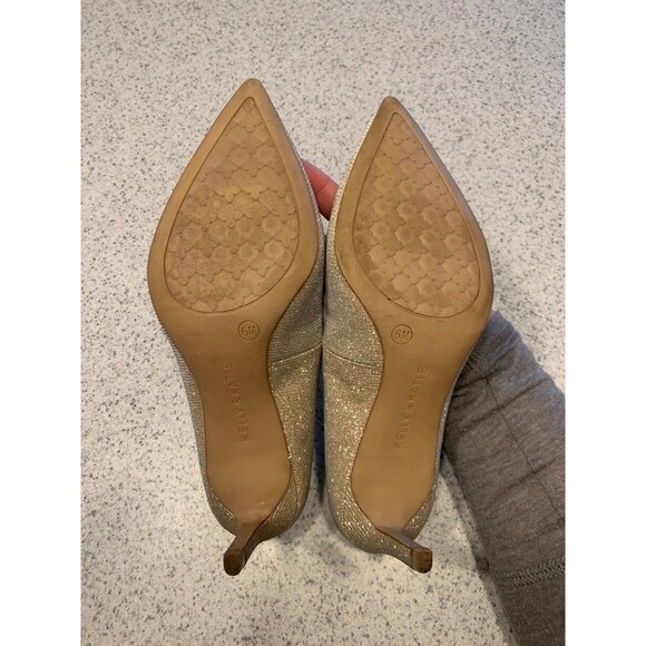 Womens Kelly & Katie gold sparkle heels 6 - Picture 7 of 10